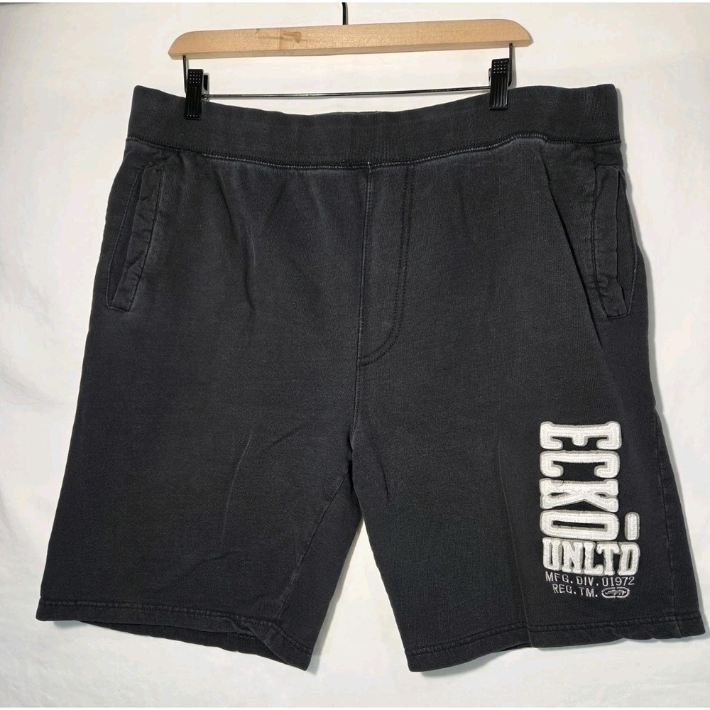 Ecko Unltd. Logo Shorts Men's XXL Black Cotton Streetwear